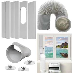 Portable Air Conditioner Window Vent Kit, Adjustable Window Seal Slide Kit Plate for Portable Air Conditioner Kit Sliding Window AC Vent Kit Fit for Exhaust Hose with 5.1"/13cm Diameterr.