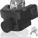 DEEAGLE Trailer Locks Ball Hitch, Trailer Hitch Locks Fits 2” CouplersHeavy Duty, Anti-Theft Ball Hitch Lock for RV Travel Trailer, Black