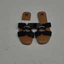 SMNY Ariana Women's Flat Sandals – Black, Size 10, Slip-On Summer Slides
