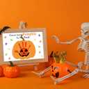 32 Pcs Halloween Craft Kit DIY Handprint Card with 3 Pcs Ink Pads Make Your Own Halloween Greeting Cards Unique Party Gifts for DIY Art Craft Activity Supplies