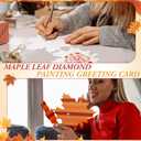Humyoun 30 Pack Thanksgiving Diamond Painting Greeting Cards with Envelope Fall Maple Diamond Art Cards Bulk DIY Postcard 5d Round Drill Thanksgiving Art Craft for Adults Beginner