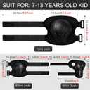 Wemfg Kids Protective Gear Set Knee Pads for Kids 3-14 Years Toddler Knee and Elbow Pads with Wrist Guards 3 in 1 for Skating Cycling Bike Rollerblading Scooter, Size: M(7-13Years)
