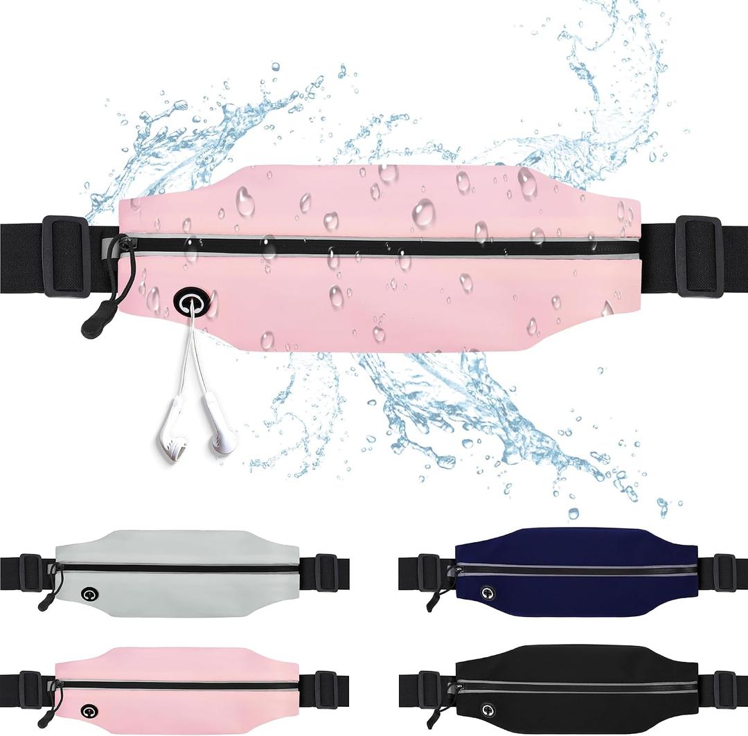 Running Belt Fanny Pack for Men and Women Slim Running Bag Phone Holder Runner Money Belt Running Essentials Workout Fitness Light Pink