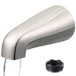 Dreyoo Universal Bath Tub Spout with Adapter, 5" Bathroom Bathtub Faucet Spout Without Diverter, Fits for 1/2'', 3/4'' IPS Inside Thread Connection and Tub/Shower Faucet Brands(Brushed Nickel)