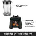 Waring Commercial MX1200XTXP 3.5 HP Blender with Variable Speed Dial Controls and 48 oz. BPA Free Copolyester Container, 120V, 5-15 Phase Plug,Black