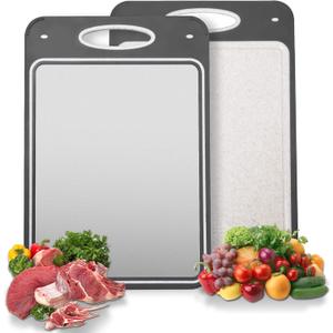 Titanium Cutting Boards for Kitchen Non Toxic  Double Sided Metal for Meat/Fish & Wheat Straw PP for Fruits/Vegetables, Dishwasher Safe, Hygienic, 100% Pure Titanium Easy Clean Chopping Board Titanium Cutting Boards for Kitchen Non Toxic  Double Sided Metal for Meat/Fish & Wheat Straw PP for Fruits/Vegetables, Dishwasher Safe, Hygienic, 100% Pure Titanium Easy Clean Chopping Board