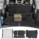 Cargo Mats with Net for 2021-2025 Jeep Wrangler JL Unlimited 4XE Accessories All Weather Protection Rear Seat Back Cover Trunk Liner Cargo Net for 21-25 JL JLU 4XE 4 Door(Not for 4X4)