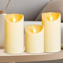 led Flameless Candles Outdoor Indoor Battery Operated Flickering Candles with Remote Timers Won't Melt Ivory Plastic D3in xH4in5in6in for Valentine Party Wedding Birthday Party Outdoor 3 pcs