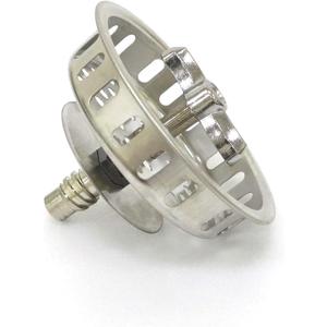 Twist Lock Basket Strainer Replacement (Premium 304 Stainless Steel Construction) for 3-1/2" Spin and Seal Drains W/Threaded Stopper Function-VARNAHOME