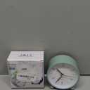 Analog Alarm Clock, 4 inch Super Silent Non Ticking Small Clock with Night Light, Battery Operated, Simple Design, Old Fashioned Style Ideal Decor, for Bedroom, Bedside, Desk, Adult, Kid, Gift, Green