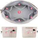 HyFanStr Purse Organizer Insert for Handbags,Tote Bag Organizer Insert Zipper Bag for Women, Handbag Organizer Inside Liner with 15 Pockets (XL, Beige)