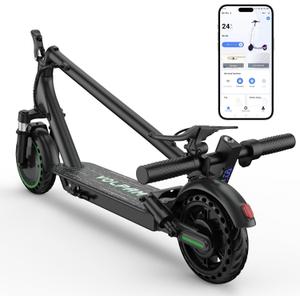 VOLPAM Electric Scooter with Double Suspension, 350W Strong Motor, Max 19 MPH Top Speed & 17 Miles Range, 8.5" Foldable E Scooter with Smart APP, Cruise Control