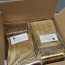 Liacere 200 Pack Gold Plastic Spoons - 6.7 inch Heavy Duty Plastic Spoons - Heavyweight Gold Disposable Spoons for Parties & Weddings & Restaurants & Christmas & New Year