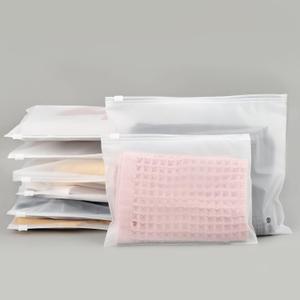 25pcs Frosted Zipper Bags for Clothes, 3 Mil, 12X8" Mailing Bags With Vent Holes for T-Shirt Packaging and Clothing Shipping