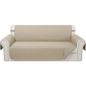 Reversible 4 Seater Sofa Cover 91 Inch Large Couch Cover Furniture Protector(Sofa XX-Large,Sand/Beige)