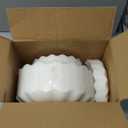 LIYH 50 Pcs White Scalloped Plastic Plates Reusable - Unbreakable Plastic Plates for Weddings Party Outdoor Picnics Dishwasher Safe BPA Free (25Guests)