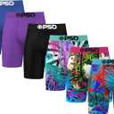 PSD Underwear Mens Boxer Briefs - 6 Pack Boxer Briefs, Standard Length, Soft & Breathable Boxer Briefs for Men (Large)