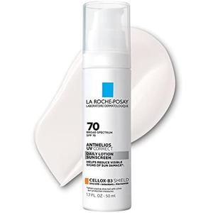 La Roche-Posay Anthelios UV Correct Sunscreen Moisturizer SPF 70, Daily Anti-Aging Face Moisturizer with Sunscreen and Niacinamide to Even Skin Tone & Fine Lines, Sun Protection for Sensitive Skin EXP 2026/07/31
