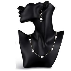Yalikop  Resin Jewelry Mannequin Display Set Including Boutique Bust Holder Necklace Stand Display Earring Holder Organizer for Bracelets Pendant Shows Selling (Black)