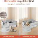XXXL Stainless Steel Litter Box, 28"x20"x18" Extra Large Fully Enclosed High Sided Metal Cat Litter Box with Filtered Grid, Step, Scoop, Non-Sticky, Non-Odor, Easy Cleaning (Light Gray)