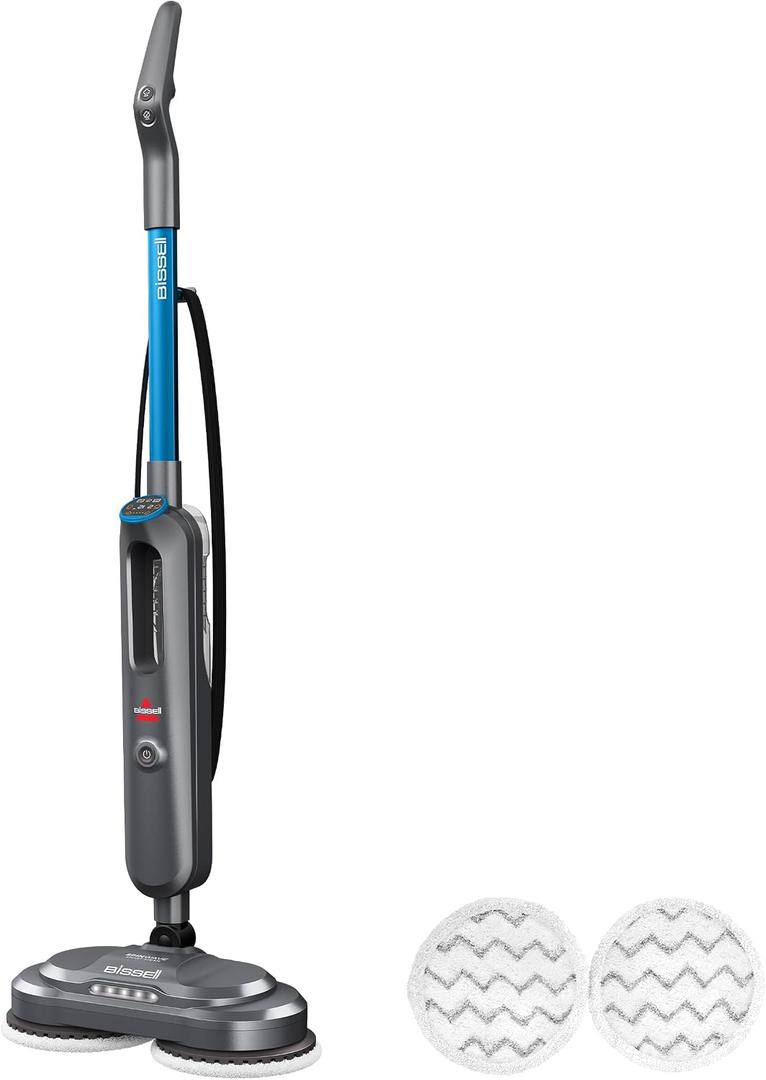 BISSELL Spinwave SmartSteam All-in-One Scrubbing and Sanitizing Electric Hard Floor Steam Mop w/LED Headlights & Swivel Steering 3897A