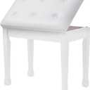 Piano Bench with Waterproof Padded Cushion, Makeup Stools for Vanity, Bench for Living Room/Bedroom XJ580-2(White)