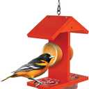 Citrus Sampler Recycled Plastic Orange & Jelly Oriole Bird Feeder for Wild Birds and Outdoor Dcor, Dual-Sided Feeding & 2 Removable Glass Dishes & Fruit Spikes, 0.4 Quart Capacity, Orange
