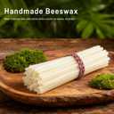 Pure Beeswax Candles, 6.3" Decorative Thin Taper Candles,Honey Scented, Dripless, Smokeless, 30min Burn Time for Birthday, Dinner, Prayer, Church, Hanukkah, Christmas (White, 50 pcs)