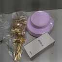 bUCLA 150PCS Purple Plastic Plates - Light Purple and Gold Disposable - Include 25 Each (Dinner & Dessert) lavender Plates, 25 Knives, 25 Forks, 25 Spoons & 25 Cups for Party, Birthday & Wedding