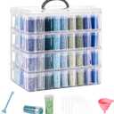 Diamond Painting Storage Container, 4-Tier Bead Organizer Box with 200 Slots, Stackable Crafts Organizers for DIY Diamond Art Accessories Craft Jewelry Bead Storage