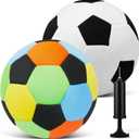 Soulchen 2 Pack Indoor Soccer Balls Soft Soccer Balls Size 4 for Kids Sports Gift Created for Ages 3+ Kids Boys Girls Practice Juggling Inside Your Home and Yard