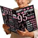 Joycard 95th Jumbo Birthday Card with Envelope, 95th Birthday Decorations for Women, 95th Birthday Gifts for Grandma, Happy Birthday Cards for 95 Year Old Mother, Back in 1931