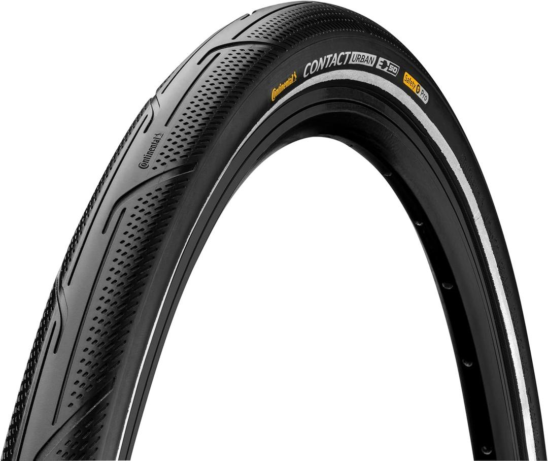 'Continental Contact Urban Tire - Clincher, Wire, Black/Reflex, BlackChili Compound, PureGrip, SafetyPro, E50, 20'', 26'', 27.5'' or 700 x Sizes'