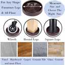 Fursafe&Q Rubber Caster Cups, Non Slip Furniture Pads Hardwood Floors -Furniture Coasters Cups with Anti Sliding Floor Grip, Bed Stoppers to Prevent Sliding, Non Slip Couch Feet Pads 3" 8 Pack Round