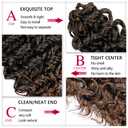 GoGo Curl Crochet hair 14inch Beach Curl Crochet hair Bohemian Crochet Braids Ombre Brown Deep Wave Braiding hair Extensions (14inch,7Packs,1B/30)
