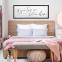 TQianJiang Master Bedroom Above Bed Wall Decor Art Funny Sleep Quote 32"12" If You Love Me Let Me Sleep Sign Large Rustic Farmhouse Wood Framed for Couples Over Bed Wall Hanging (Black)