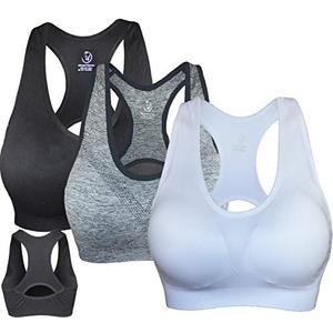 KINYAOYAO Racerback Sports Bras for Women - Padded Seamless High Impact Support for Yoga Gym Workout Fitness, Size: XXL