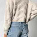 Women's Faux Fur Cardigan Sweaters Fuzzy Button Up Sweaters Long Sleeve V Neck Knit Top Outerwear (M)