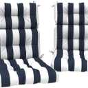 Set of 2 Outdoor High Back Chair Cushions 44"x 22",Water Repellent Rocking Seat Cushions Replacement, Seat/Back Chair Cushions for Patio, Porch, Balcony and Indoor - Cabana Navy