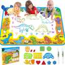 Kids Toys Water Doodle Mat: Dinosaur Painting Coloring Pad for Toddlers 1-3 - Aqua Magic Drawing Board for 2 3 4 Year Old Toddler Arts and Crafts Christmas Birthday Gifts for Girls Boys Age 2-4 3-5