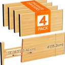 Lifewit 4 Pack 6" Deep Bamboo Drawer Dividers, 13-16.5" Expandable Drawer Organisers for Clothes, Adjustable Dresser Drawer Divider, Clothing Drawers Separators for Dresser, Bedroom, Bathroom, Office