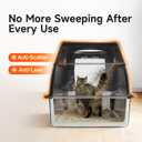Extra Large Stainless Steel Litter Box with Lid, High Sided Enclosed Metal Cat Litter Pan, Dog Proof Front Entry Top Exit, Odor Control Easy Clean Leak Proof, Includes Mat, Scoop & Step, Black