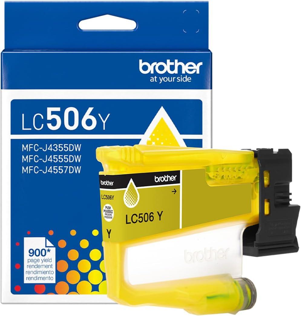 Brother Genuine LC506Y Standard Yield Yellow Ink Cartridge (for use INKvestment 4355, 4555, and 4557 Printers)