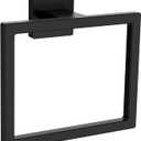 Matte Black Square Towel Ring, SUS304 Stainless Steel Hand Towel Holder for Bathroom Kitchen, Modern Style Towel Hanger, Thicken Ring Towel Holder, Towel Rack Square Wall Mounted