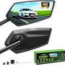 RBRL Bike Mirror, 3D Adjustable Arm for Extended Reach, Aluminum Alloy Anti-shake Bicycle Rearview Mirrors, 360 Panoramic Rearview, Wide Angle Shatterproof & Foldable E-bike Mirror(a set)