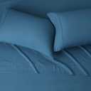 Lightweight Super Soft Easy Care Wrinkle Resistant Microfiber 4-Piece Bed Sheet Set with 14-Inch Deep Pockets, Full, Dark Teal, Solid