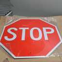 T&R Large Stop Sign Street Road Sign 24 x 24 Inches. Engineer Grade Reflective Sheeting, Rust Free Aluminum, Weather Resistant, Waterproof, Fade Resistant, 2 Pre-drilled Holes
