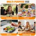 RAOOKIF 2 Pack Stainless Steel Snack Containers with Lids, 3-Compartment Leak-Proof Food Storage Containers, 20 oz Reusable Grab-and-Go Bento Box for School, Home, Office, and Camping, Dishwasher-Safe