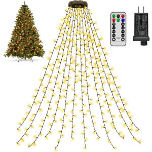 300 LED Christmas Tree Lights with Remote, 8 Lights Modes with Timer& Memory Function, Warm White Christmas Lights Waterproof for Outdoor Indoor Christmas Decorations