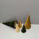 5 Pcs 12" 10" 6" Christmas Cone Tree Decorations Christmas Neutral Velvet Table Centerpieces Decor Flocked Farmhouse Tiered Tray Ornament Xmas Tree for Home Entryway Tabletop Centerpiece Decor (Retro)